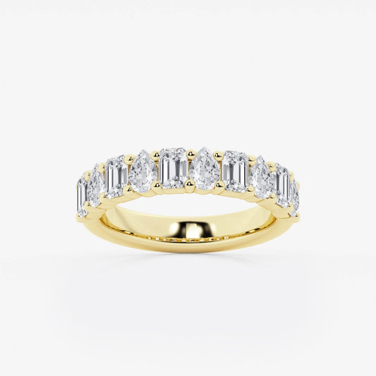 Adeline - Alternating Stone Design Wedding Ring