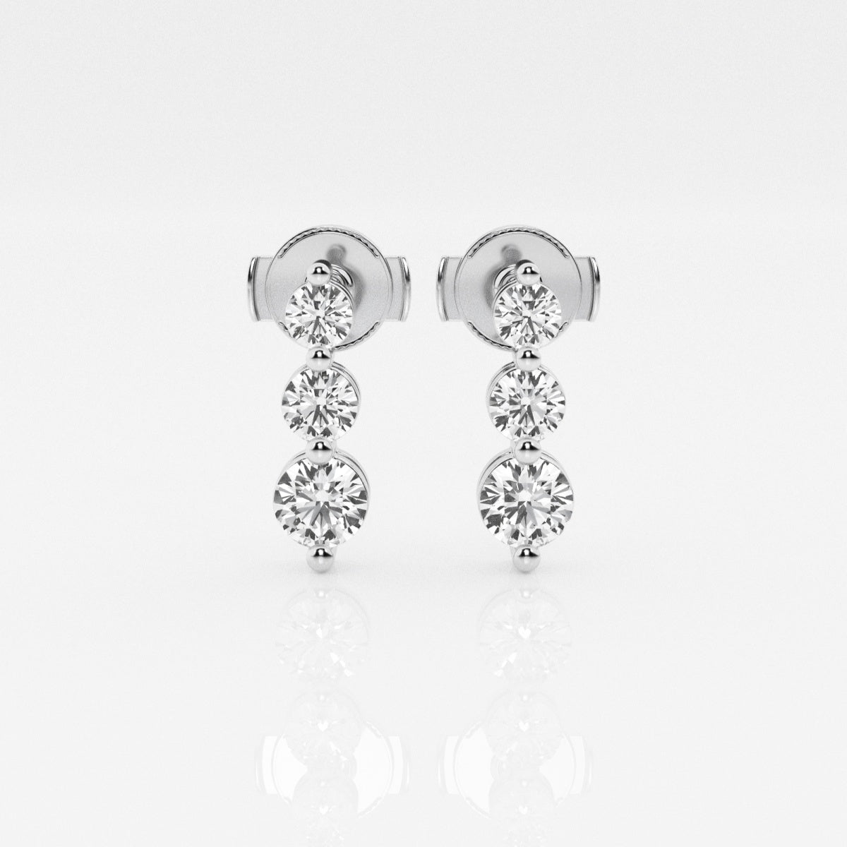 Adeline - Cascading Three-Stone Elegance Earrings