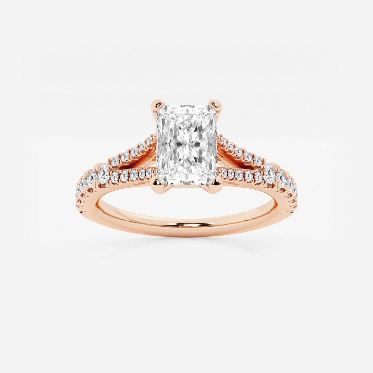 Amelia - Split Shank Side Stones Engagement Ring