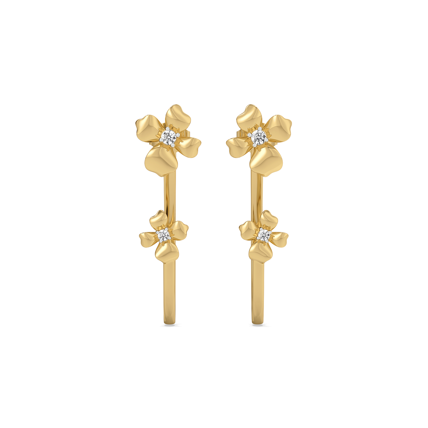 Blossom - Lab Diamond Hoop Earrings