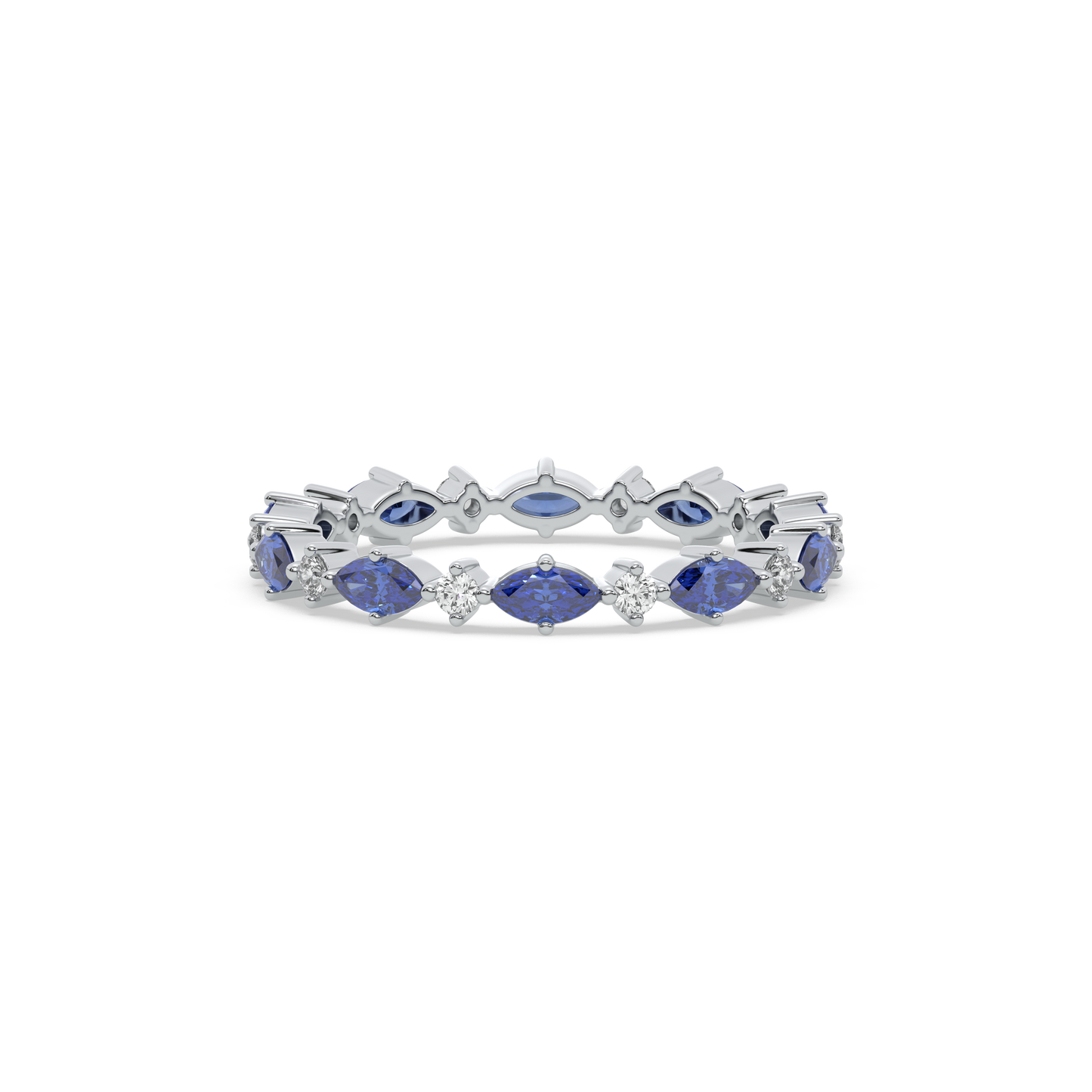 Blue Sapphire - Lab Diamond Eternity Ring