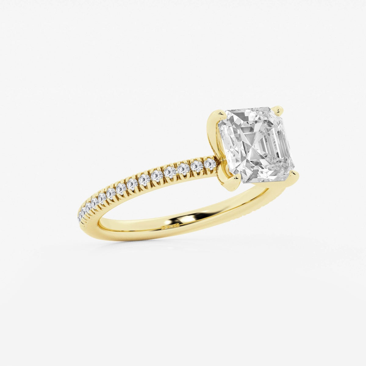 Camila - Scalloped Pave Design Engagement Ring
