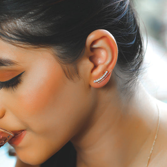 "Dare to Sparkle" Ear Cuff - Lab Diamond Earrings