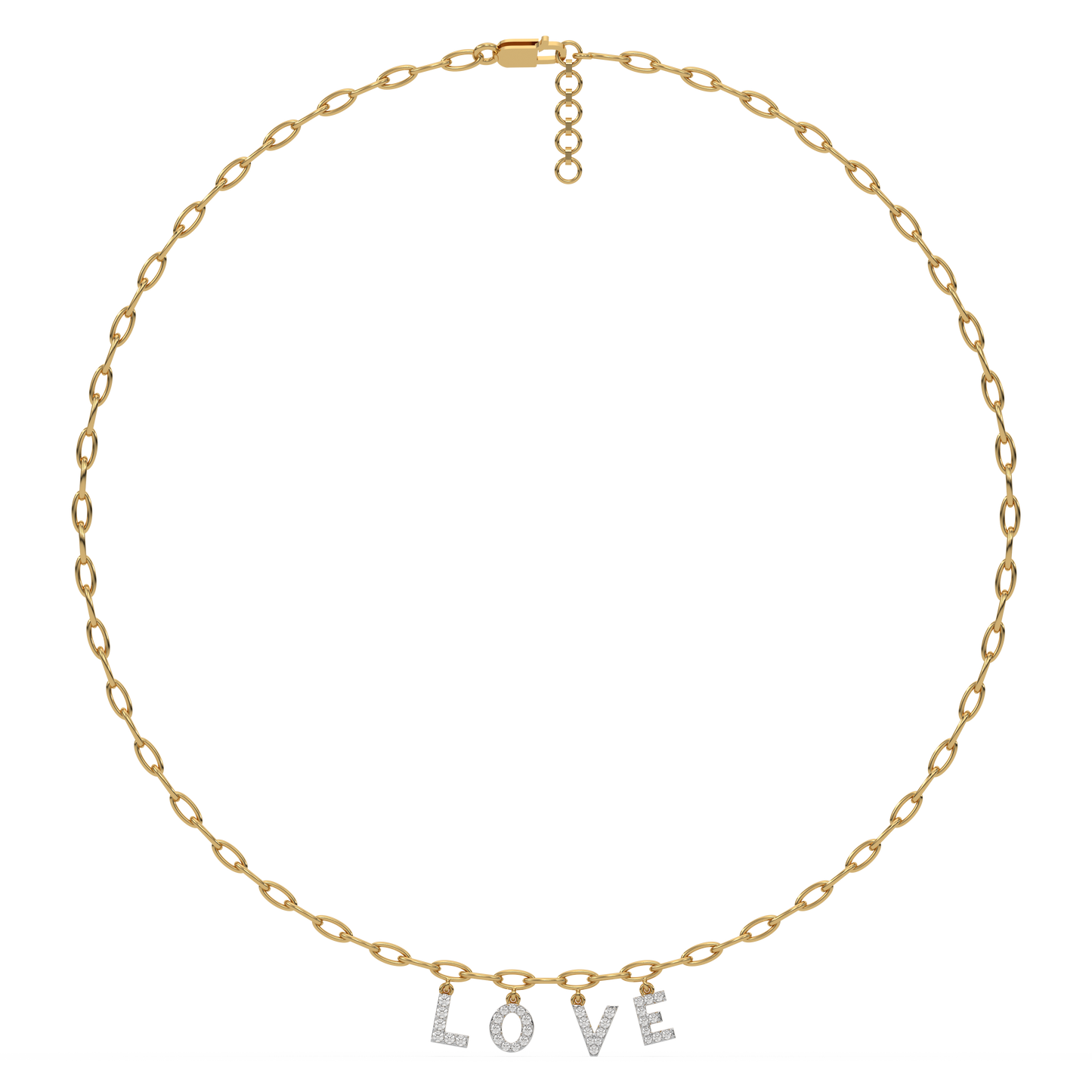 Endless Love Letter - Lab Diamond Charm Necklace
