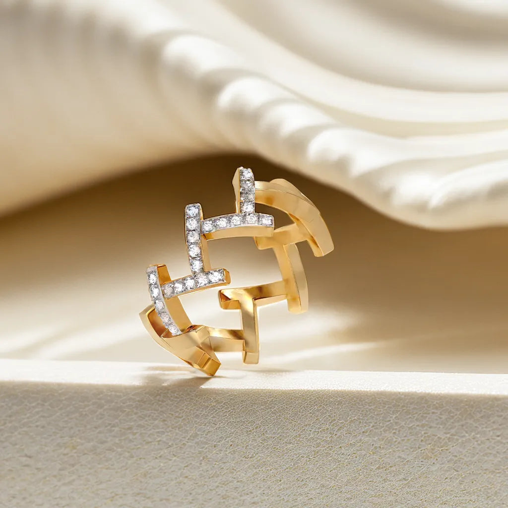 Edgy Dazzle - Lab Diamond Cocktail Ring