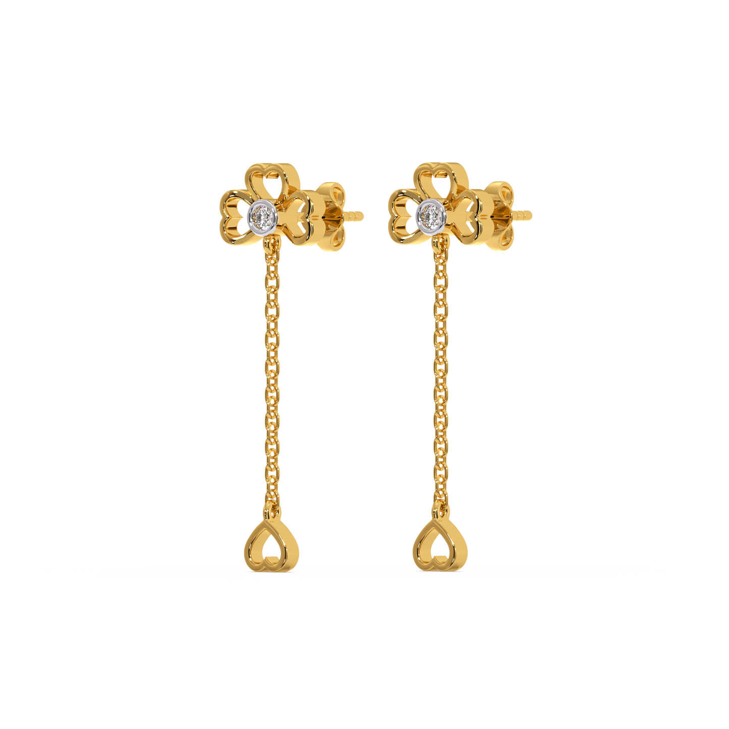 Four Leaf - Lab Diamond Cascade Earrings