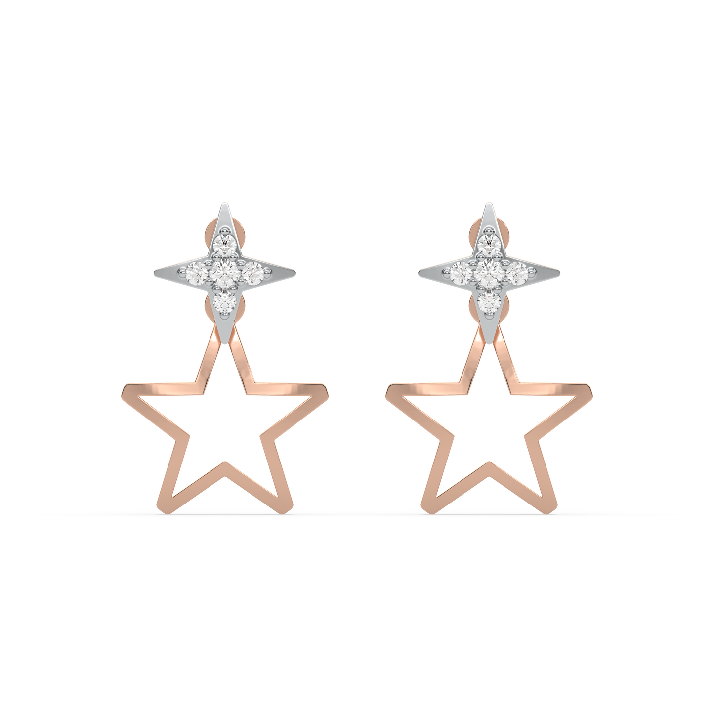 Galaxy Charm Ear Jacket - Lab Diamond Earrings
