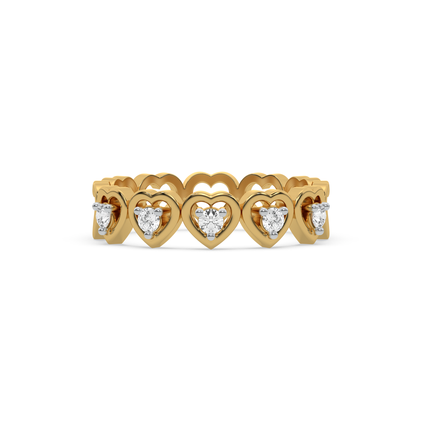 Heart-Shaped - Lab Diamond Band Ring