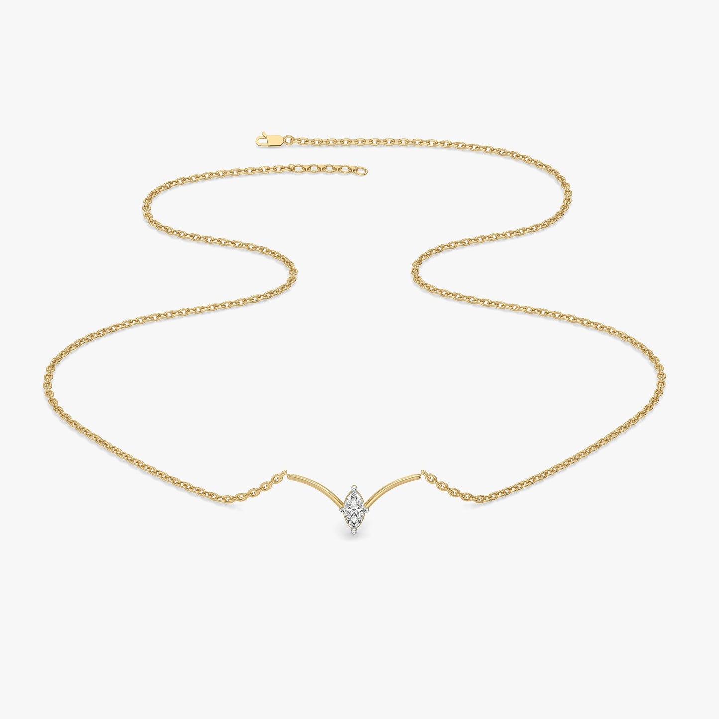 Astra Marquise Necklet - Pure Gold Lab Diamond Necklace