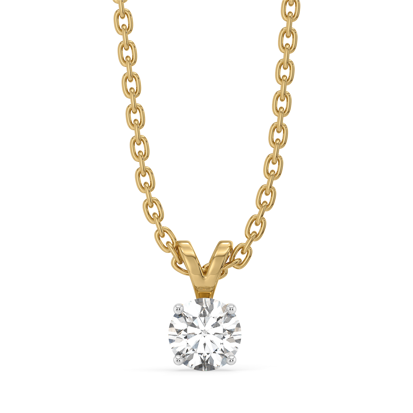 Soft Ray Solitaire - Pure Gold Lab Diamond Pendant