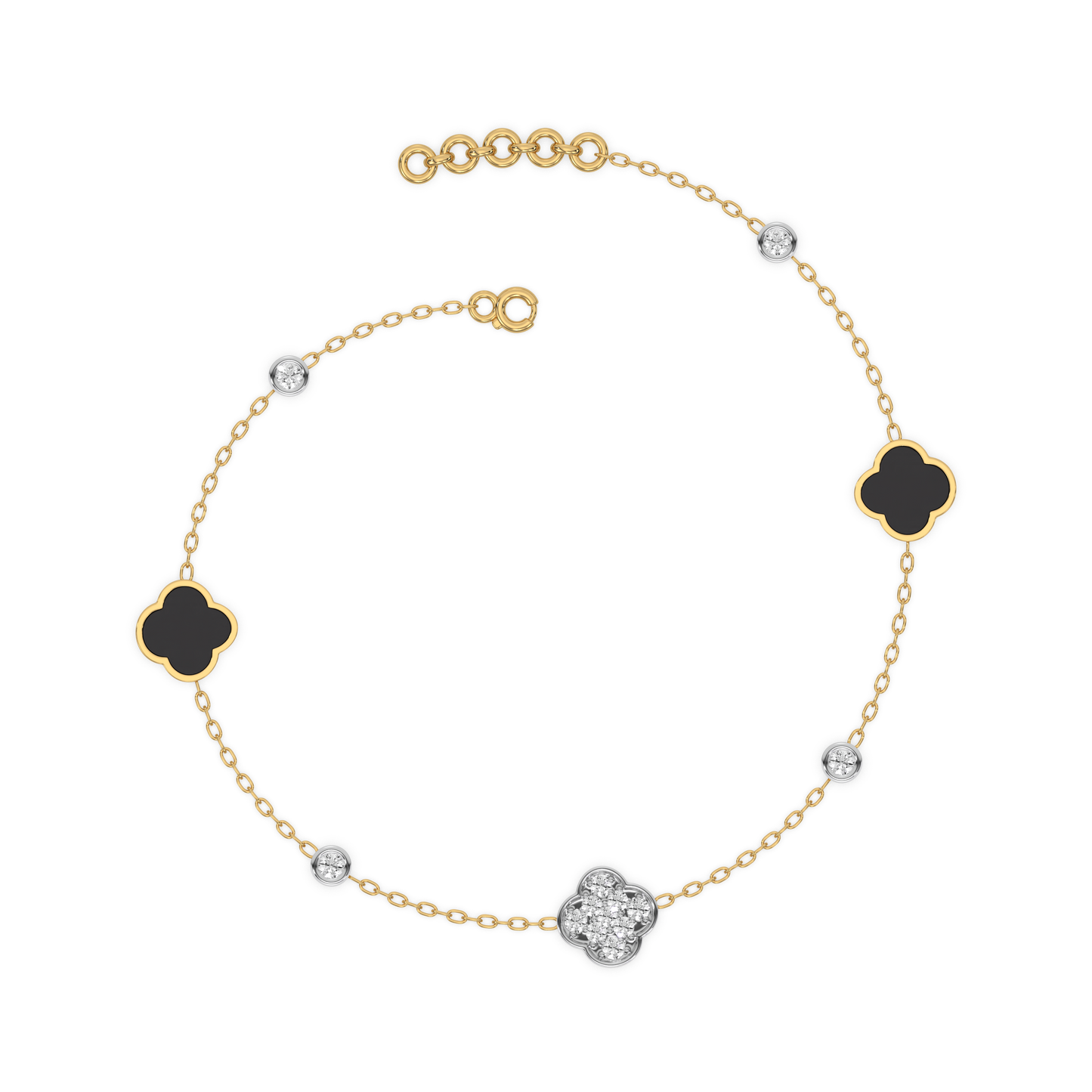 Midnight Enchanted - Lab Diamond Clover Bracelet