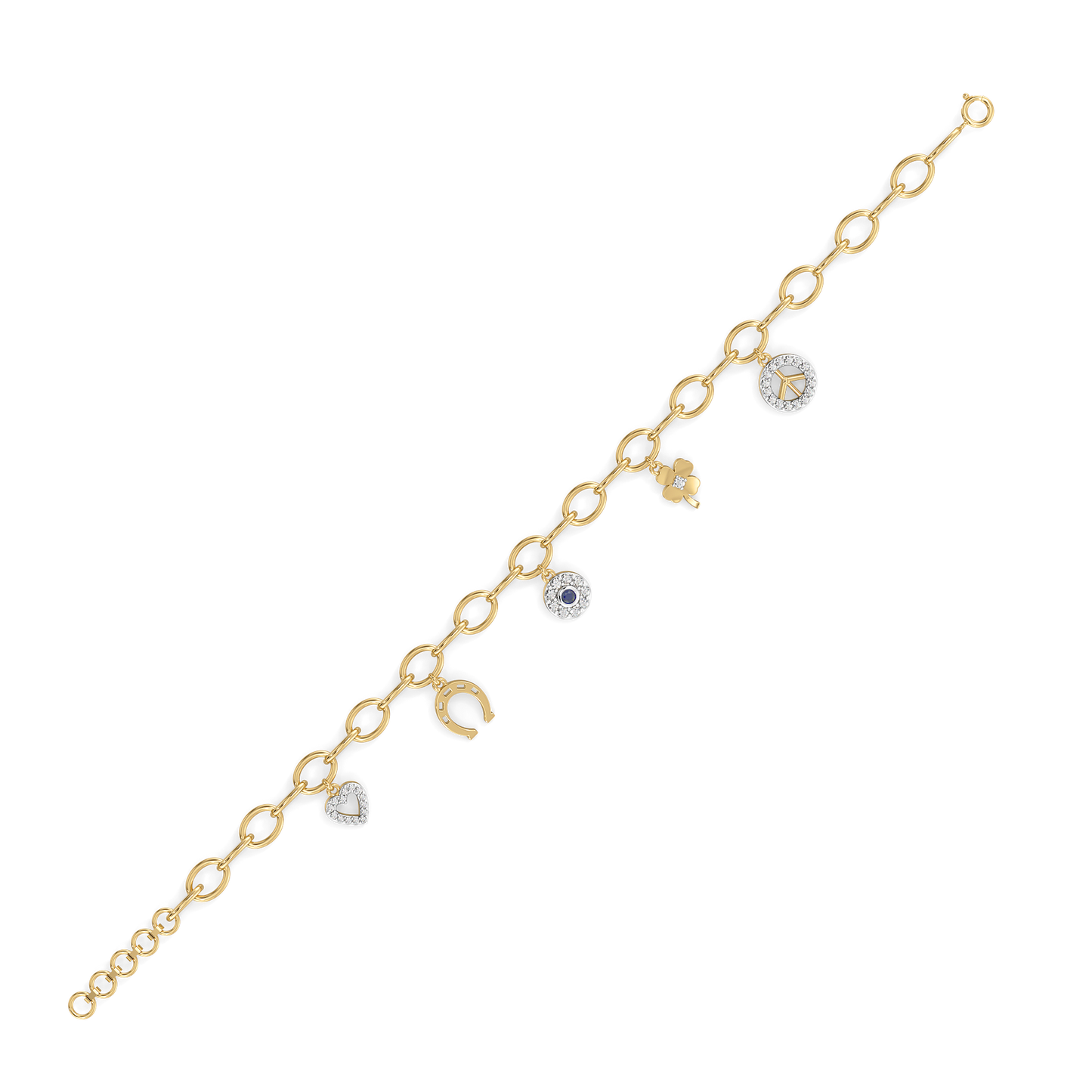 Evil Eye - Lab Diamond Charm Bracelet
