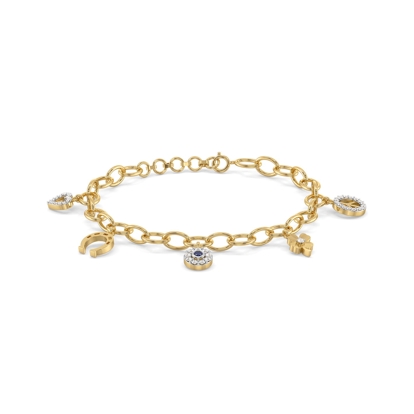 Evil Eye - Lab Diamond Charm Bracelet