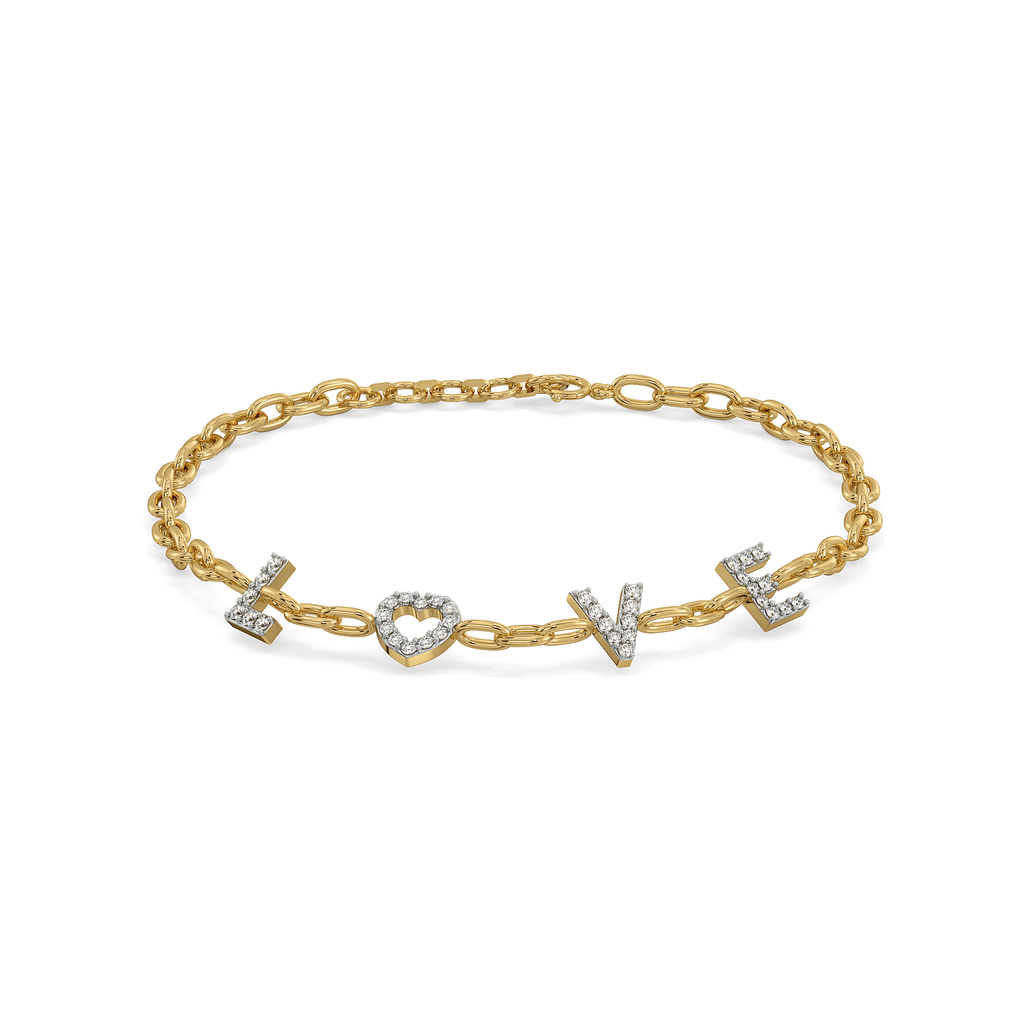 Endless Love Letter - Lab Diamond Charm Bracelet