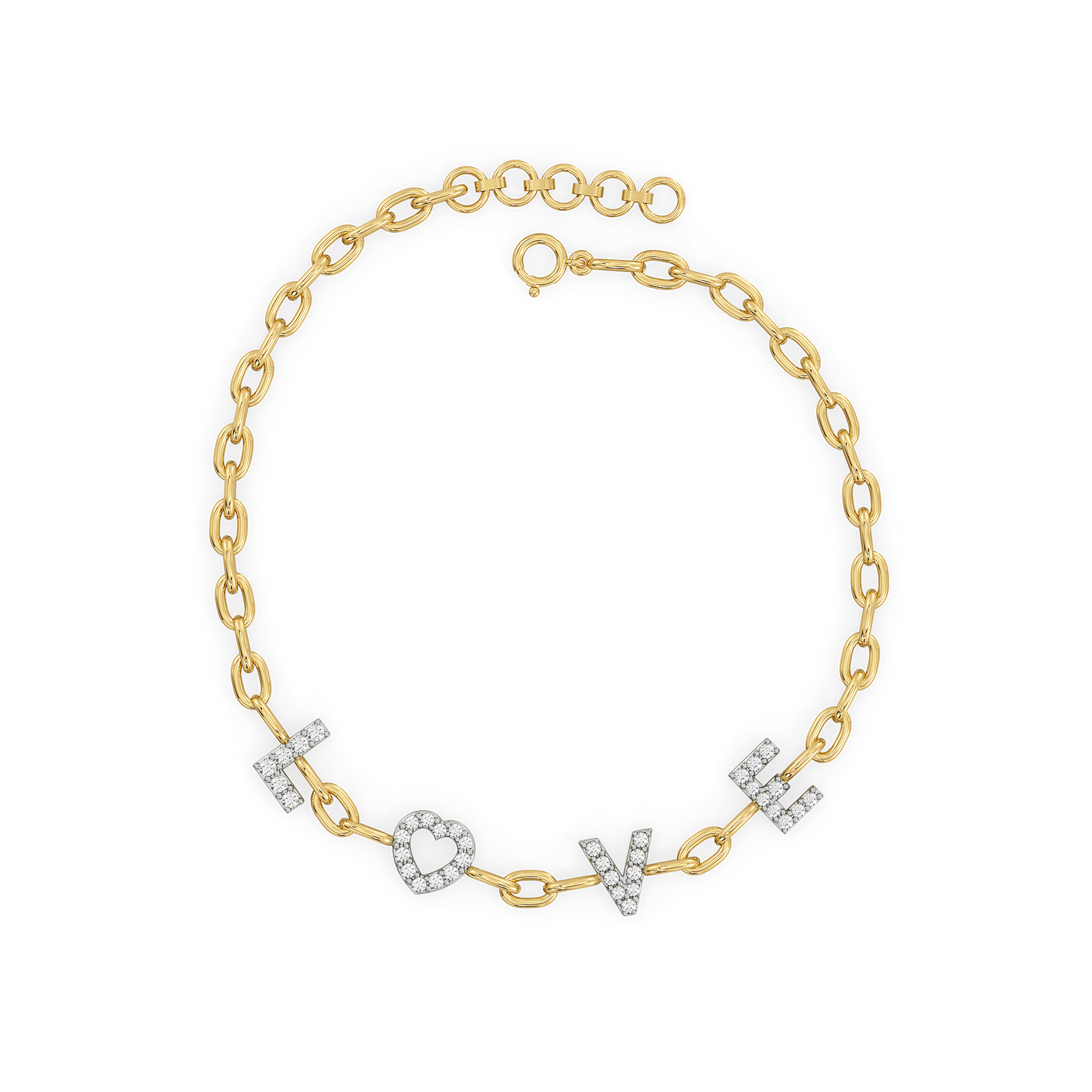 Endless Love Letter - Lab Diamond Charm Bracelet