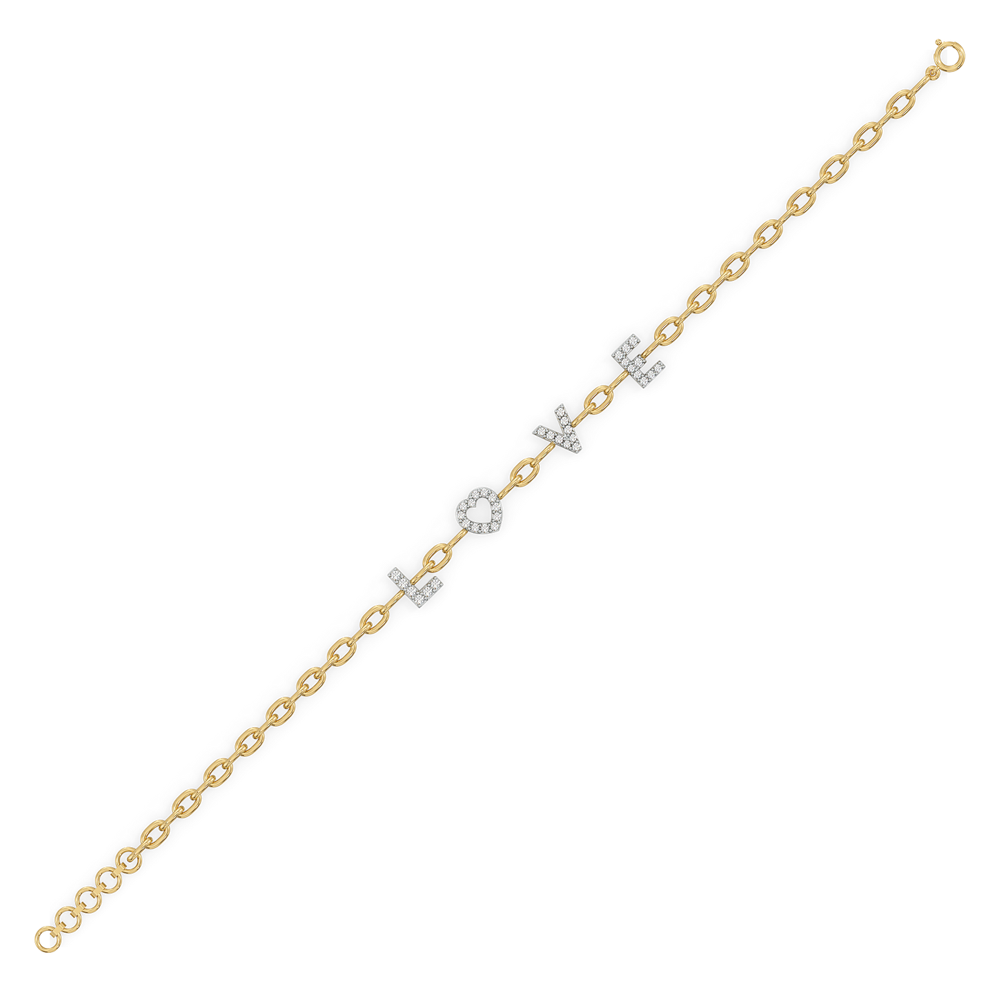 Endless Love Letter - Lab Diamond Charm Bracelet