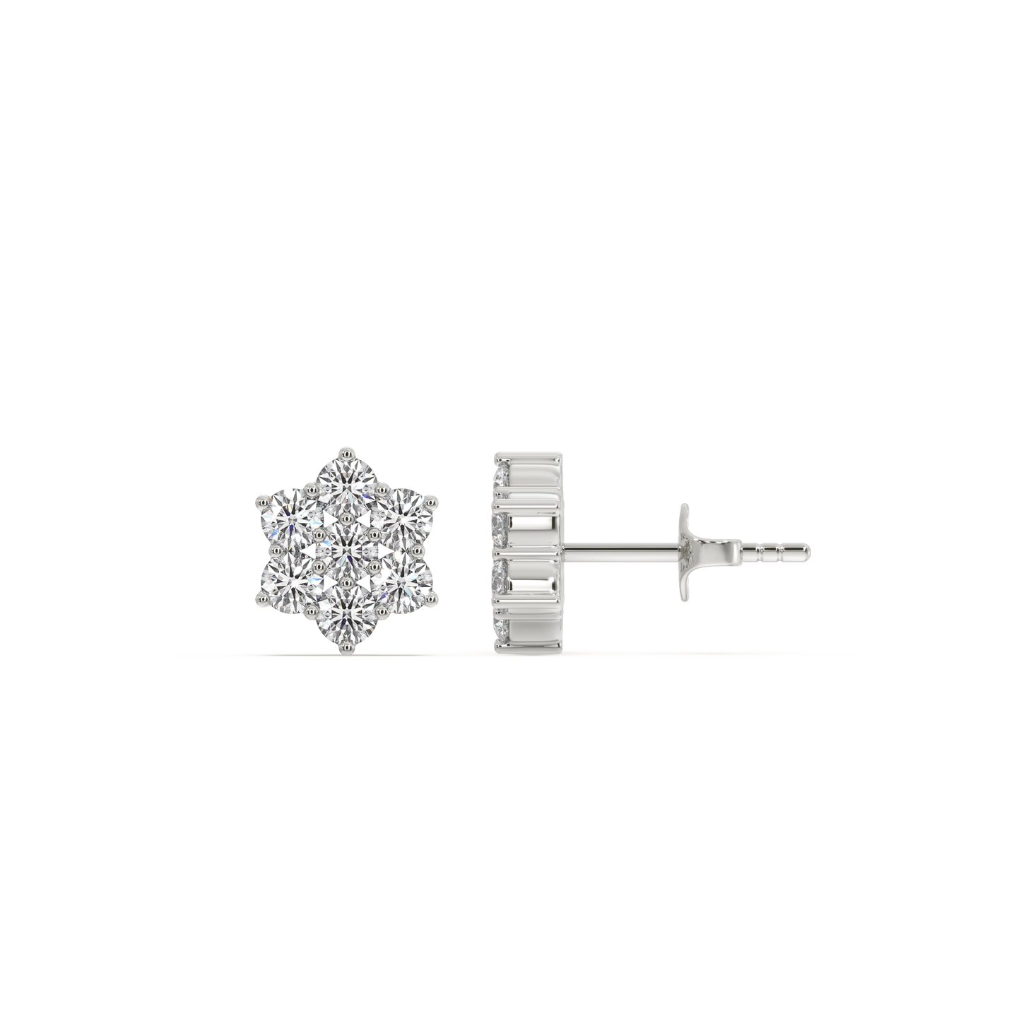 Petal Blossom - Lab Diamond Stud Earrings