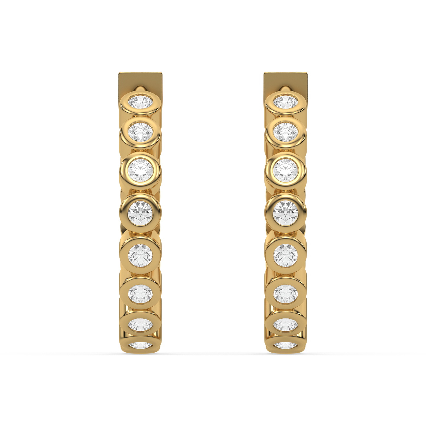Beaded Huggies - Lab Diamond Earrings