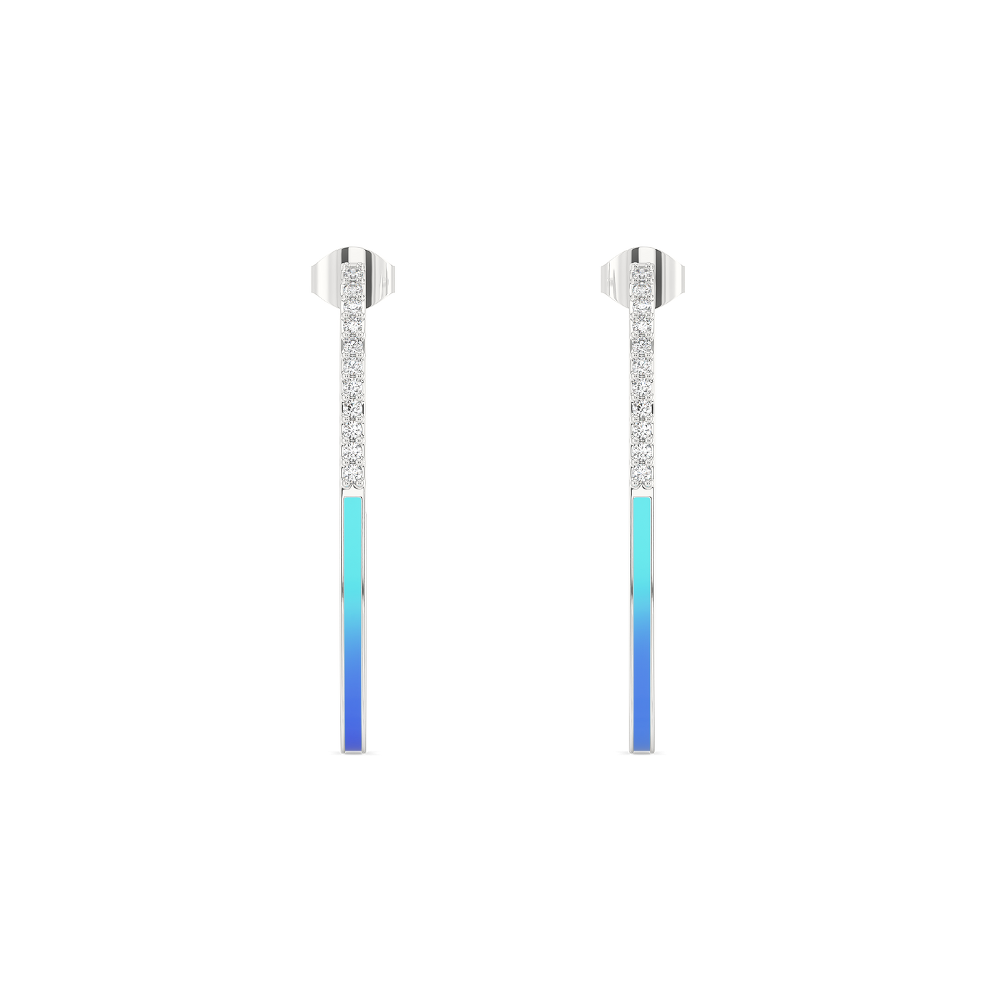Enamel Horizon - Lab Diamond Hoop Earrings