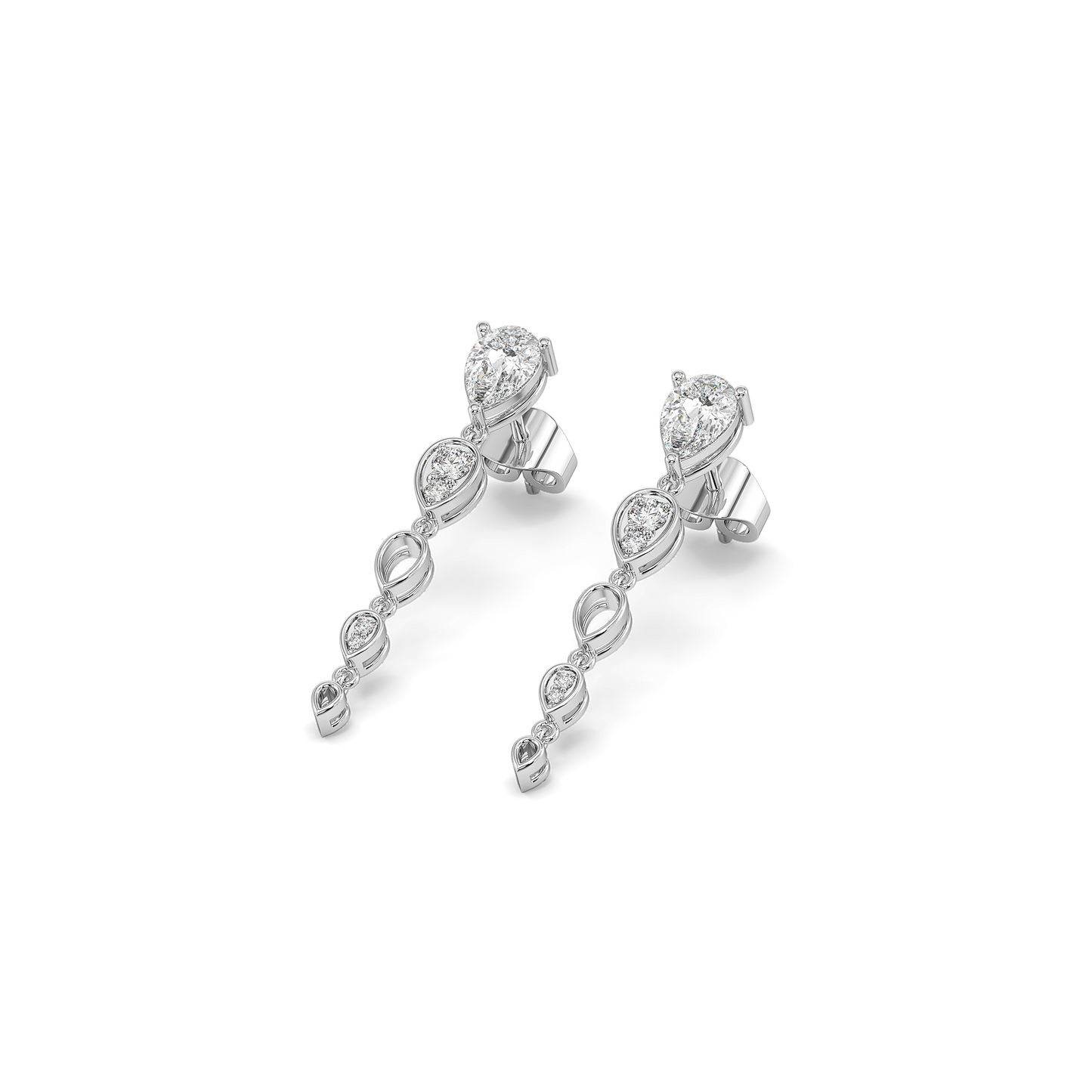 Sway in Pear - Pure Gold Lab Diamond Solitaire Drop Earrings