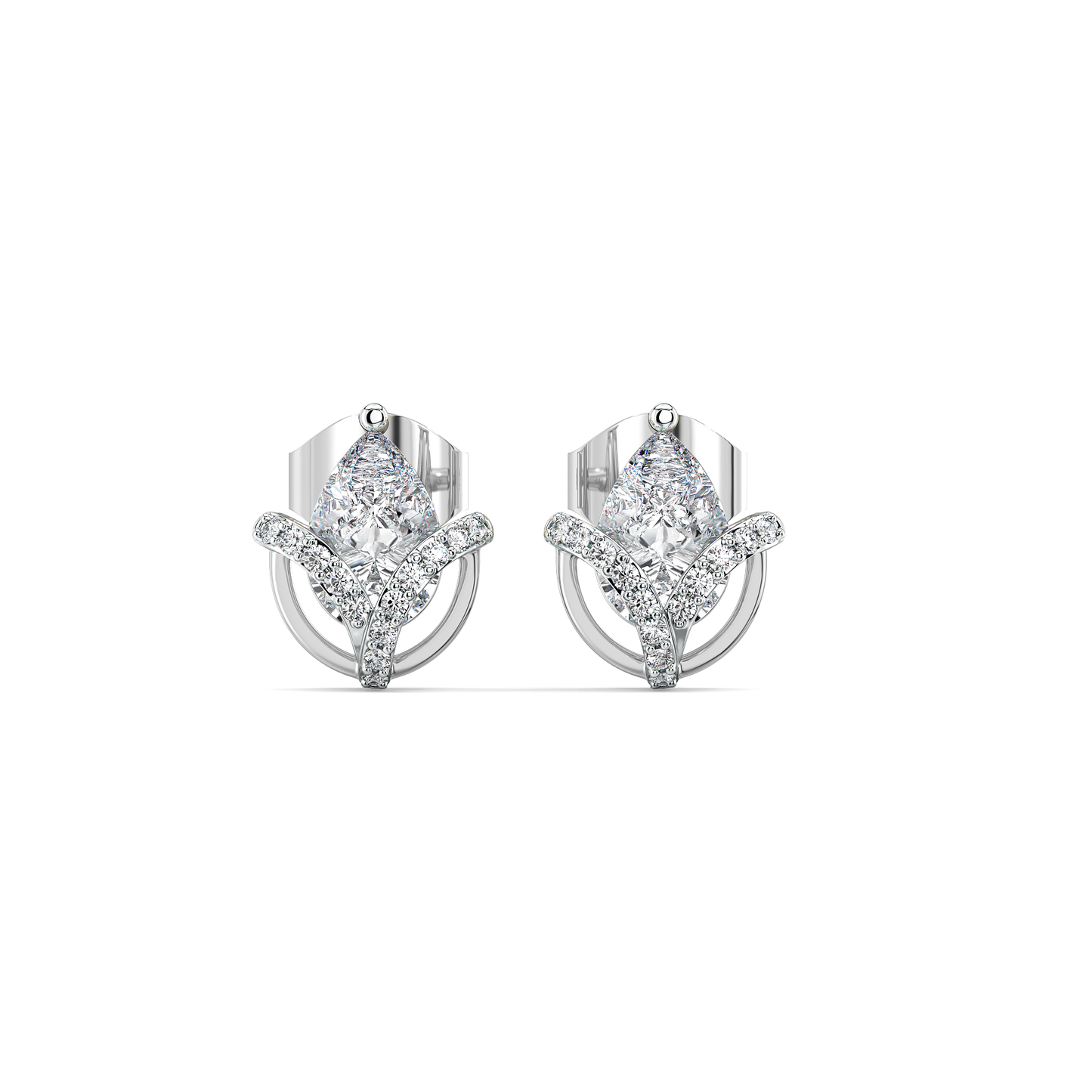 Overlaced in Pear - Pure Gold Lab Diamond Solitaire Earrings