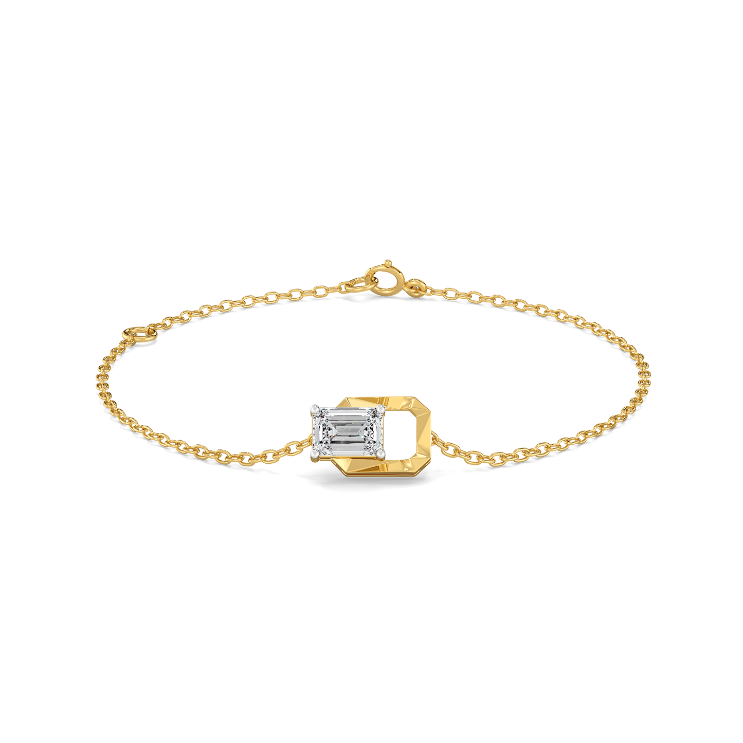 Striking Emerald - Pure Gold Lab Diamond Solitaire Bracelet