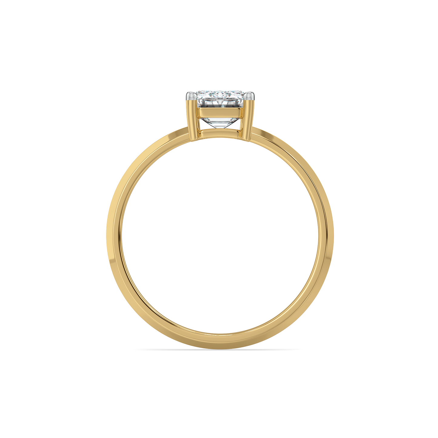 Striking Emerald - Pure Gold Lab Diamond Solitaire Ring