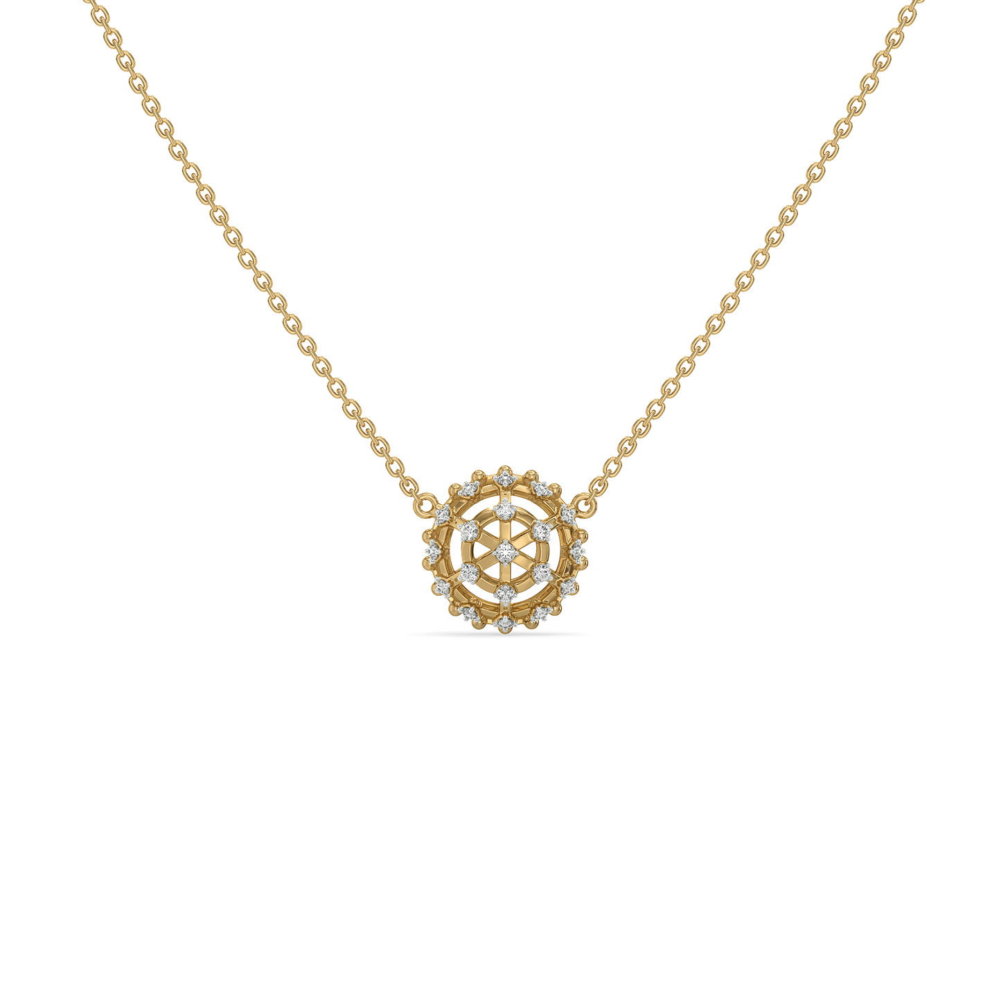 Classic Compass - Lab Diamond Pendant Necklace