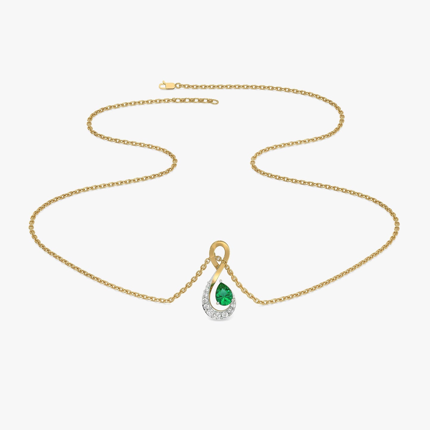 Melody of Emeralds - Lab Diamond Pendant Necklace