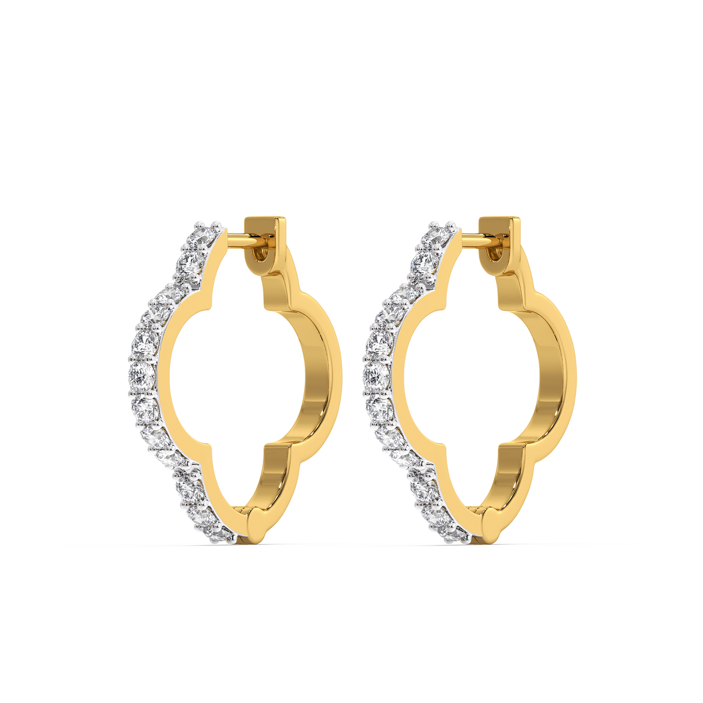 Lucky Clover Huggies - Lab Diamond Earrings