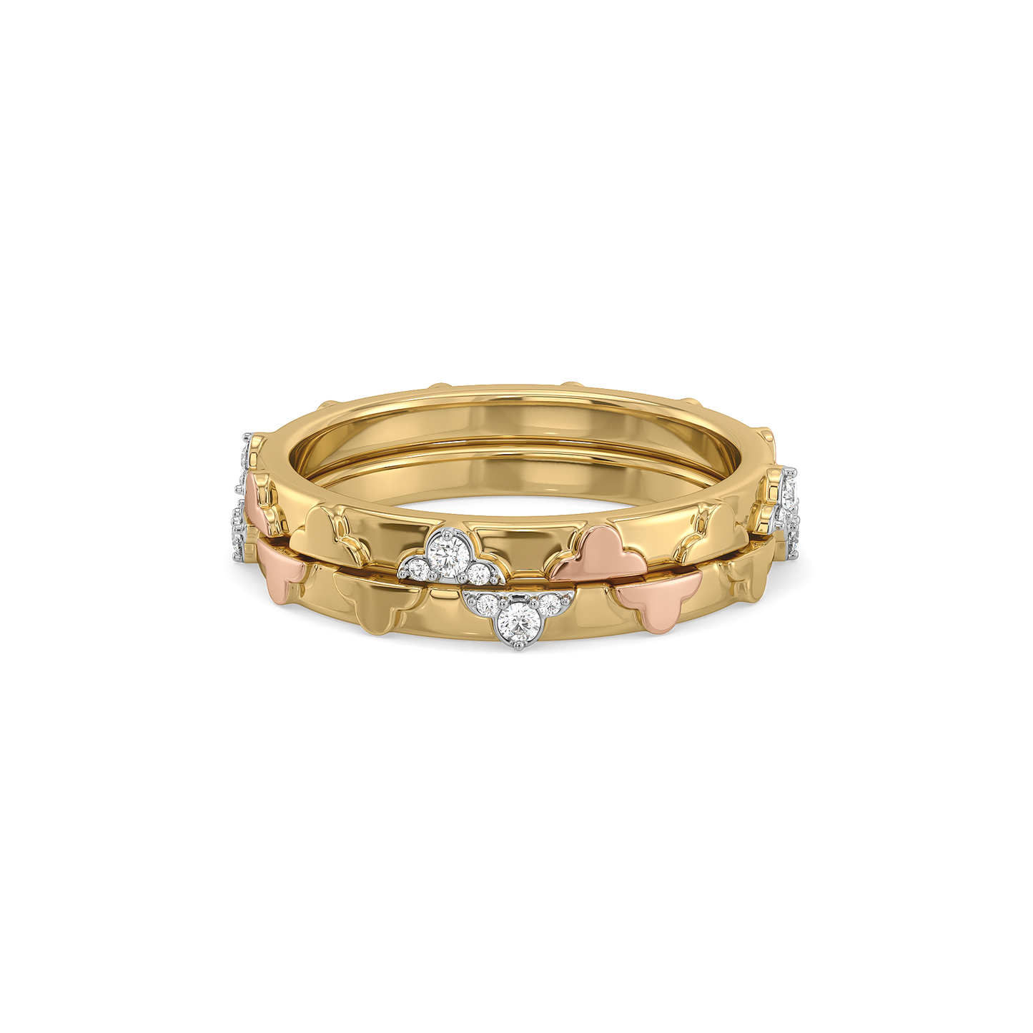 Lucky Stack - Lab Diamond Clover Ring