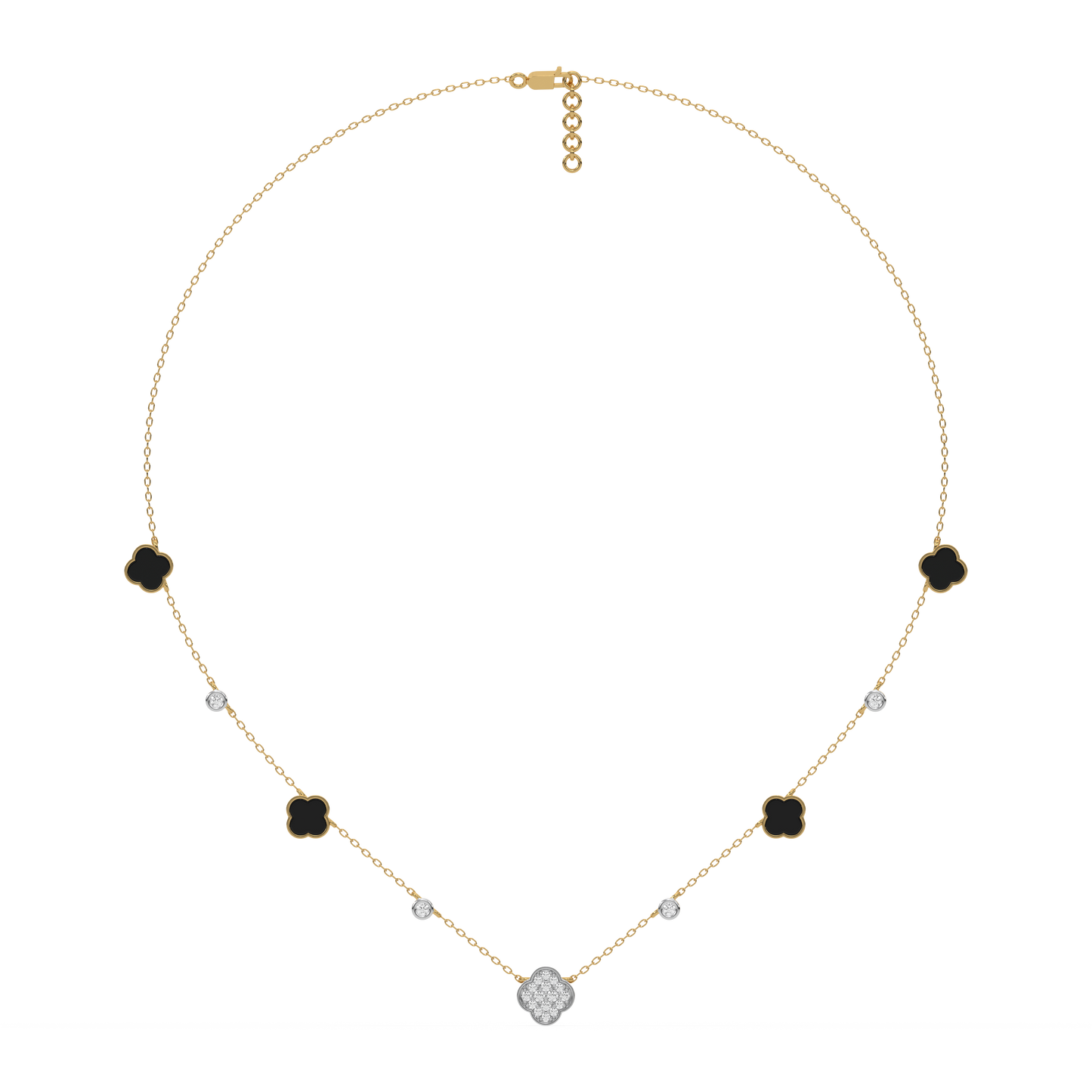 Midnight Enchanted - Lab Diamond Clover Necklace