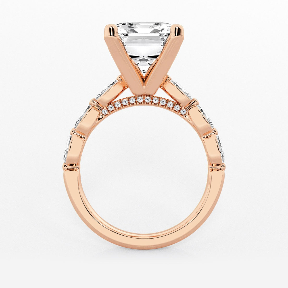 Mila - Floating Side Stones Engagement Ring