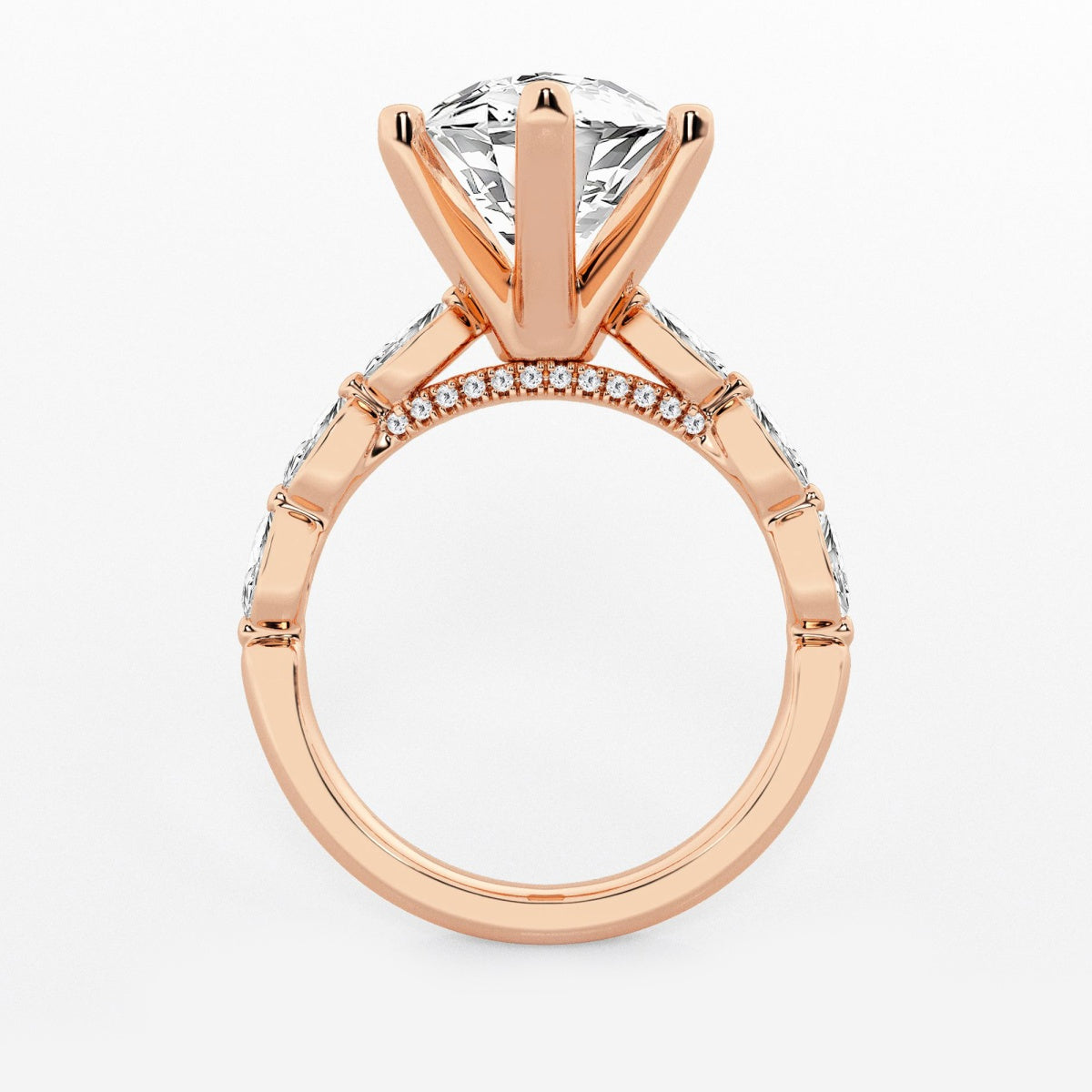 Mila - Floating Side Stones Engagement Ring
