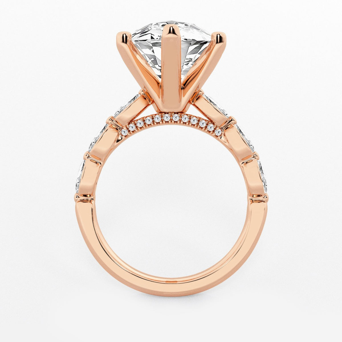 Mila - Floating Side Stones Engagement Ring