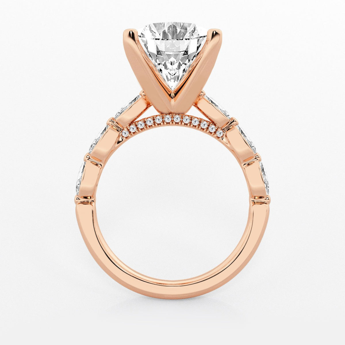 Mila - Floating Side Stones Engagement Ring