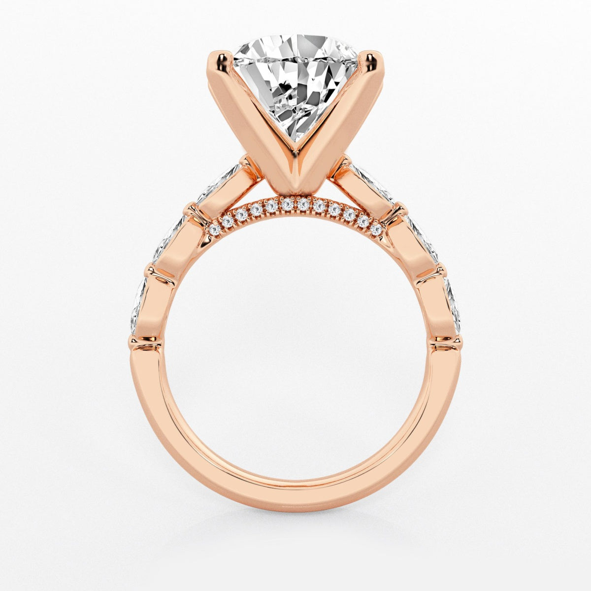 Mila - Floating Side Stones Engagement Ring