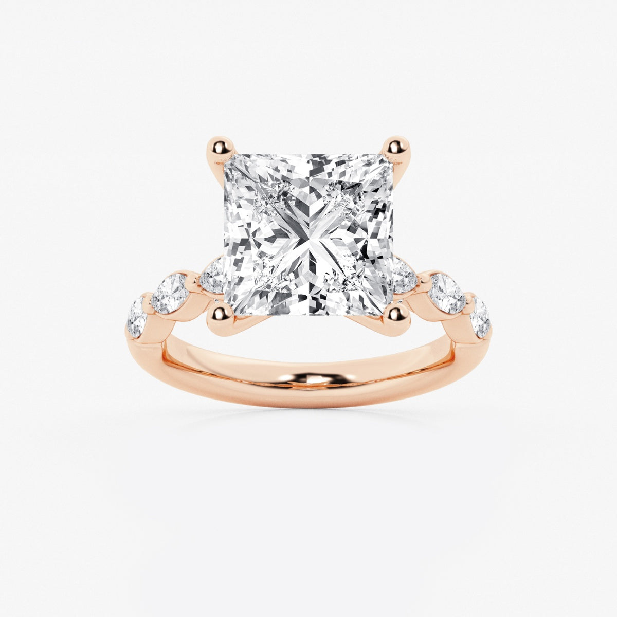 Mila - Floating Side Stones Engagement Ring