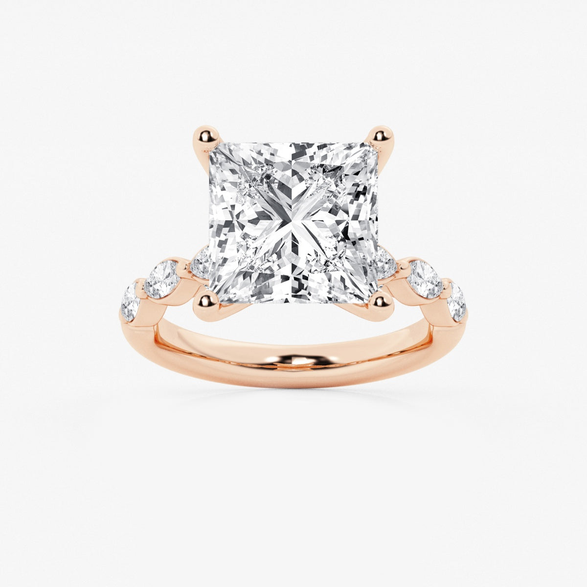 Mila - Floating Side Stones Engagement Ring