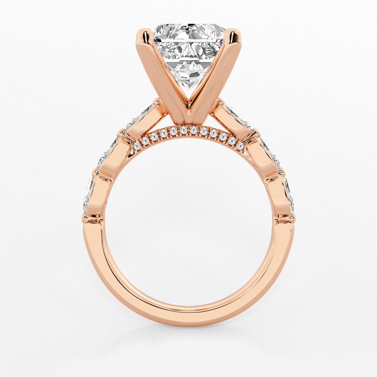 Mila - Floating Side Stones Engagement Ring