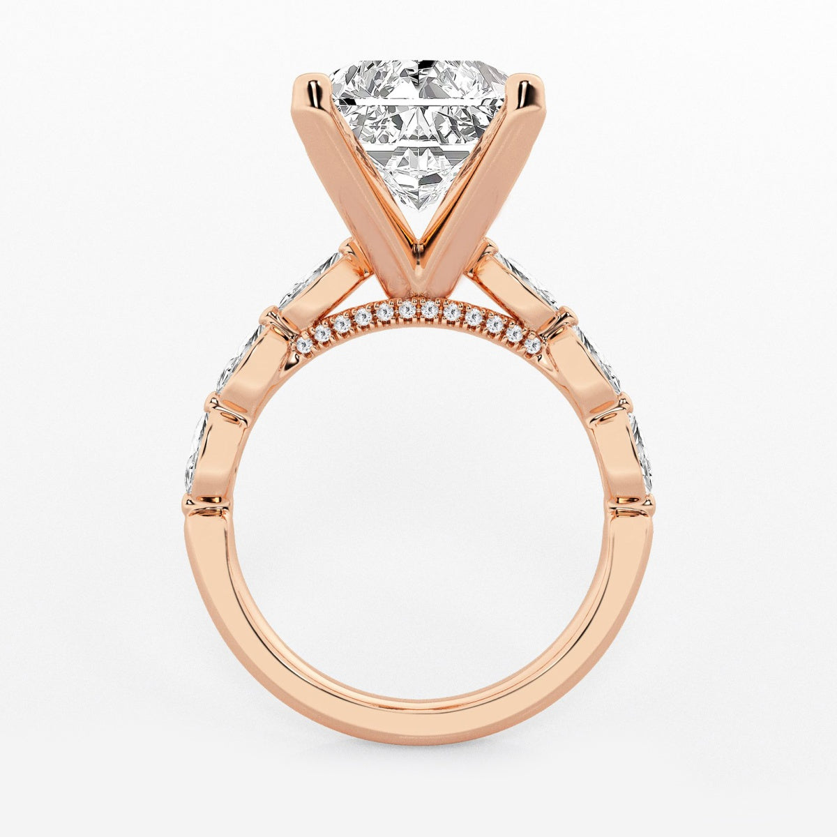 Mila - Floating Side Stones Engagement Ring