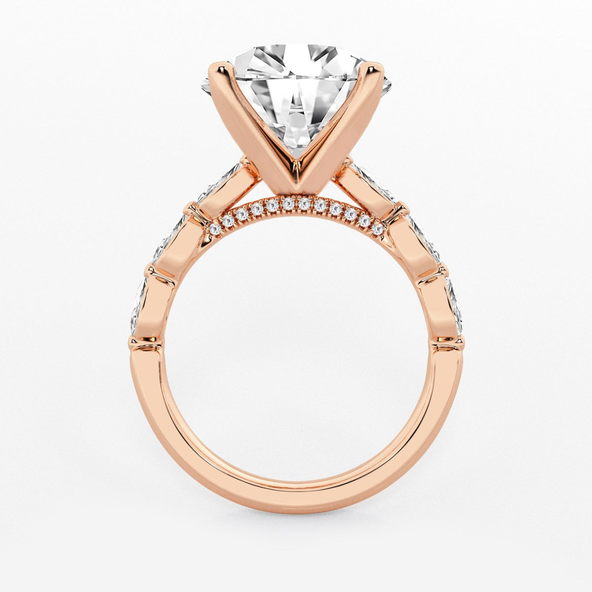 Mila - Floating Side Stones Engagement Ring
