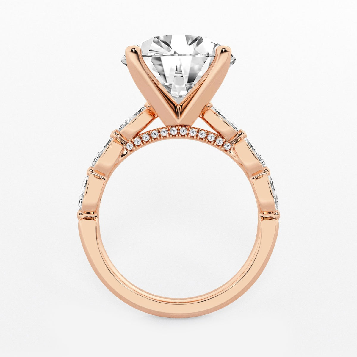 Mila - Floating Side Stones Engagement Ring