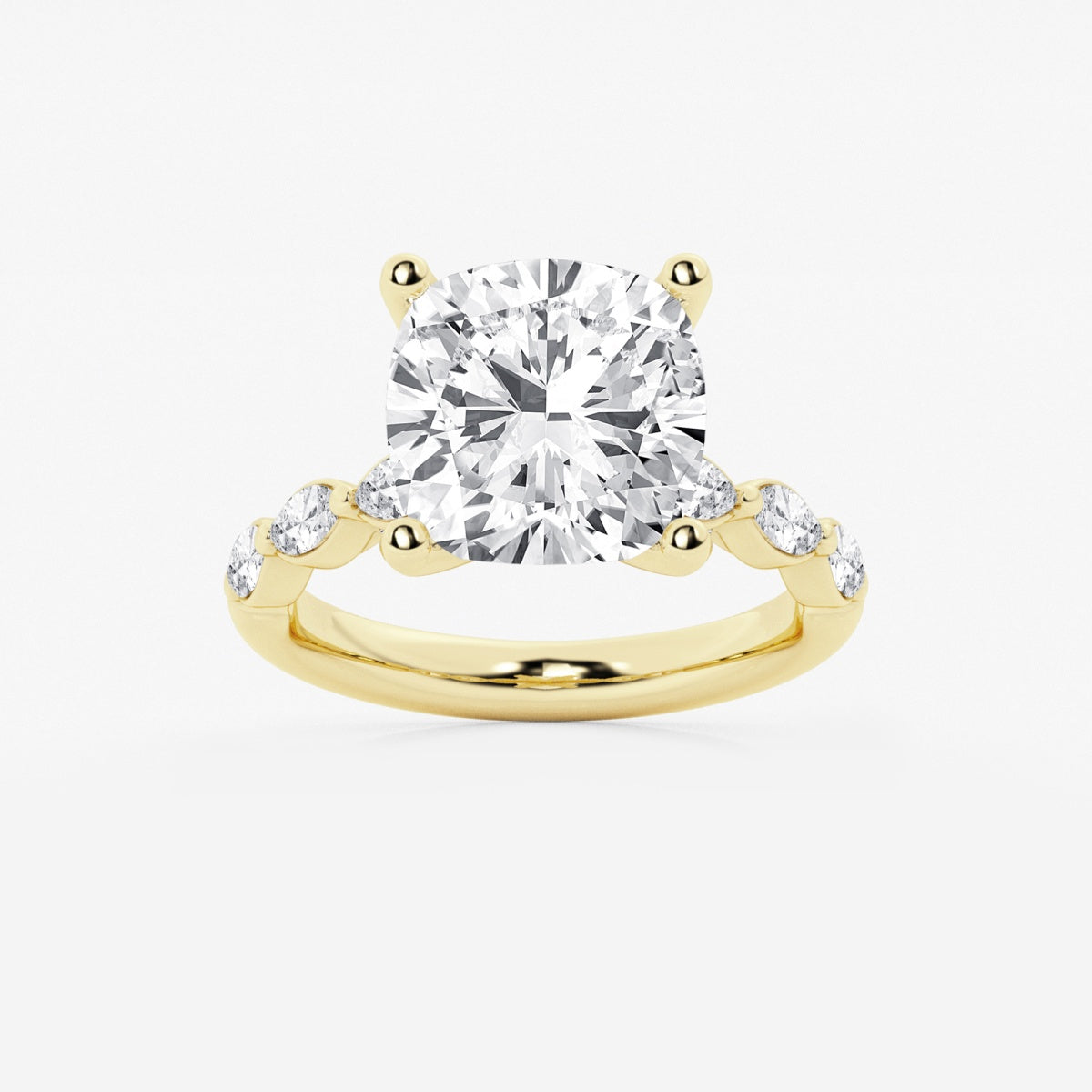 Mila - Floating Side Stones Engagement Ring
