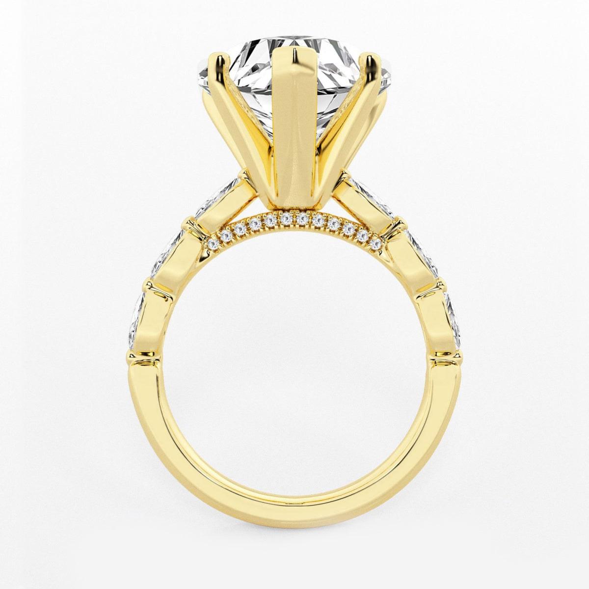 Mila - Floating Side Stones Engagement Ring