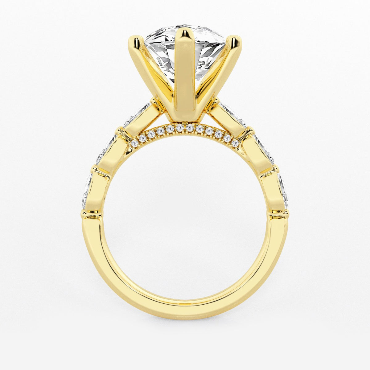 Mila - Floating Side Stones Engagement Ring