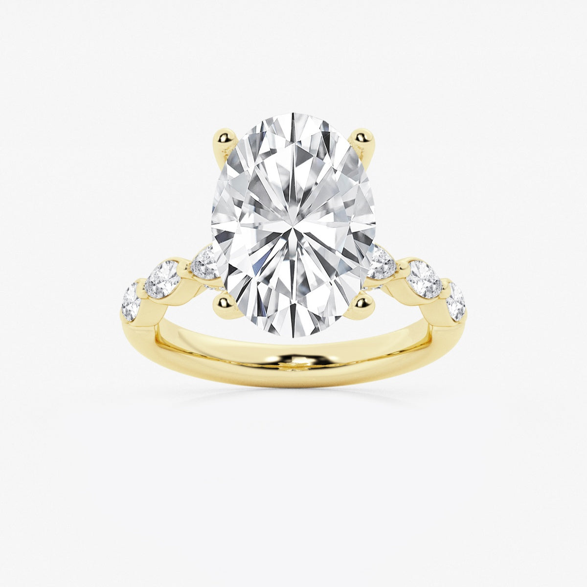 Mila - Floating Side Stones Engagement Ring