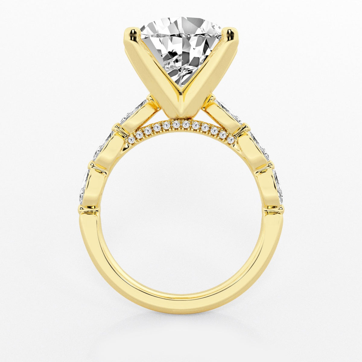 Mila - Floating Side Stones Engagement Ring