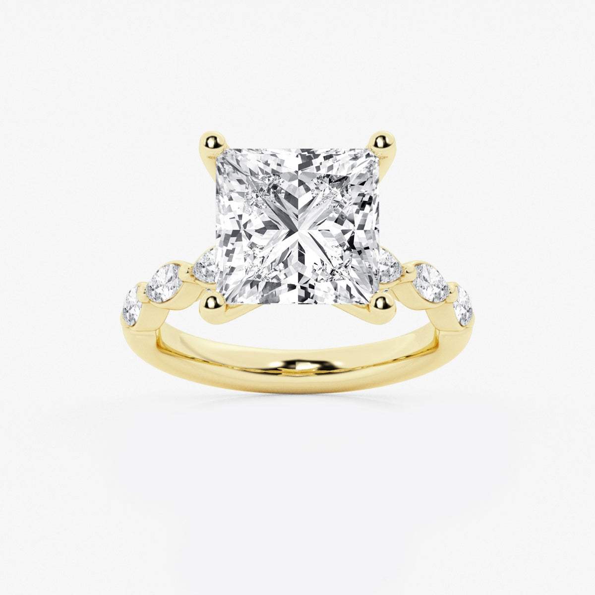 Mila - Floating Side Stones Engagement Ring