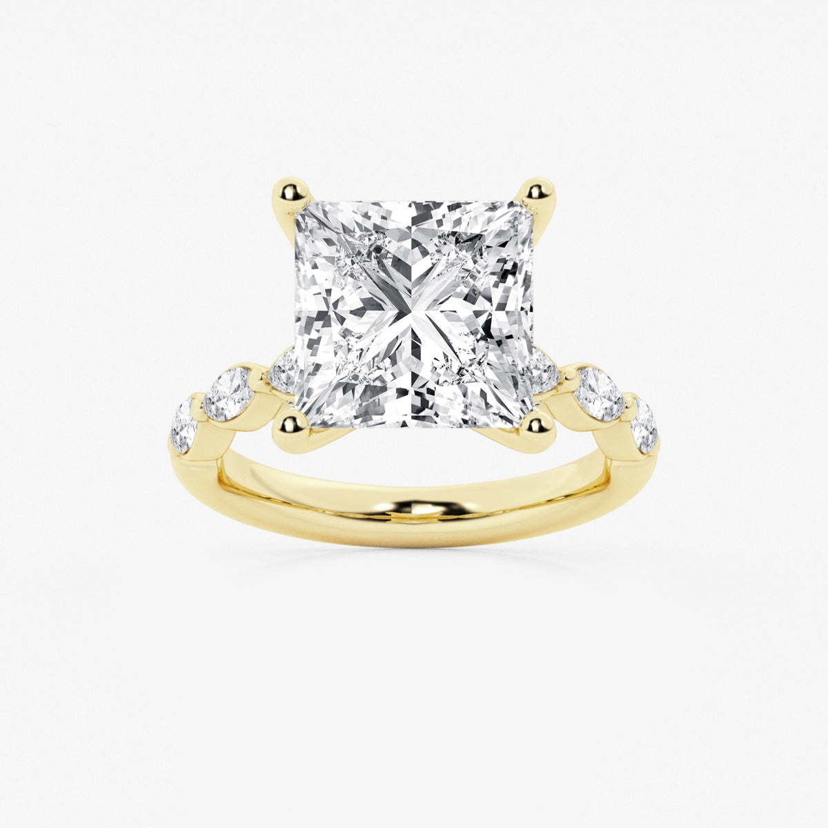 Mila - Floating Side Stones Engagement Ring
